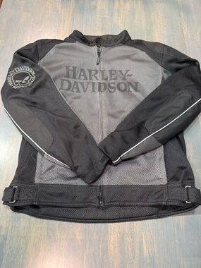 Harley-Davidson Black and Gray Mesh Performance Riding Jacket